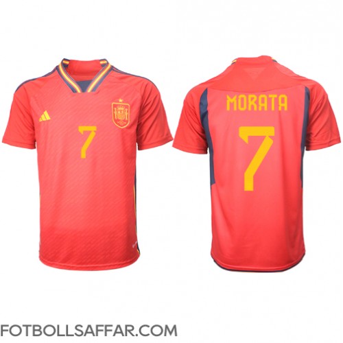 Spanien Alvaro Morata #7 Hemmatröja VM 2022 Kortärmad